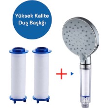 Truva Yüksek Kalite Kireç Önleyici Özellikli Duş Başlığı + 2 Adet Yedek Filtre