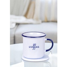 Kastaballa Minimal "Coffee" Yazılı Parlak Kaplama Kulp ve Kuşaklı Porselen Kupa Bardak 200 ml