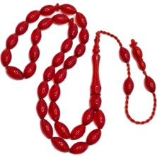 Han Ticarethane Kırmızı Renk Arpa Kesim Toz Kehribar Tesbih