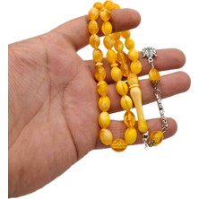 Han Ticarethane Sarı Renk Beyzi Kesim Toz Kehribar Tesbih