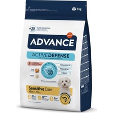 Advance Active Defense Sensitive Care 3kg Somonlu Mini Adult Küçük Irk Yetişkin Köpek Maması