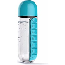 Haftalık Ilaç Organizerli Plastik Su Şişesi 600 ml