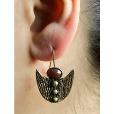 Esha Store Doğal Taş Akik Doğal Taşlı Kadın Antik Doğal Taşlı Küpe EUKU15A