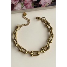 Çelik Gold Tiffany Bileklik (24 Cm)