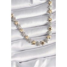 Çarşı Point Pirinç Gold Renk Zirkon Taşlı Damla Model Vıp Seri Exclusive Kadın Kolye