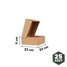 Oğuz Ambalaj E-Ticaret Kutusu Kraft 23X23X9 cm - 25 Adet