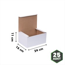 Oğuz Ambalaj E-Ticaret Kutusu Beyaz 24X16X11 cm -25 Adet