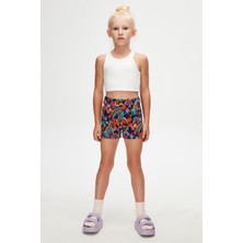 Brave & Happy Kız Çocuk Cepli Desenli Şort