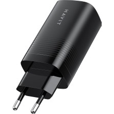 Havit UC20 65W Gan Teknoloji Hızlı Şarj Adaptörü - 2 Type-C, 1 USB Girişi (Macbook ve Iphone Uyumlu)