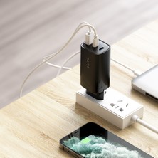 Havit UC20 65W Gan Teknoloji Hızlı Şarj Adaptörü - 2 Type-C, 1 USB Girişi (Macbook ve Iphone Uyumlu)