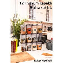 Heredot Mithra Life 12 Adet 450 Ml Sızdırmaz Kapak Antrasit Baharatlık Saklama Kabı + Etiket Hediyeli