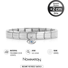 Nomination Italy Composable 925 Ayar Gümüş Taşlı Sallanan Göz ve Çelik Bileklik Sılver