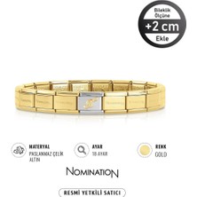 Nomination Italy Composable 18 Ayar Altın Sol Anahtarı ve Çelik Bileklik Gold