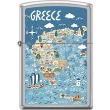 Zippo Greece Illustration Map Çakmak - 49007-00062-MODEL05