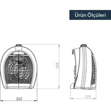 Kumtel Fanlı Isıtıcı 2000 W LX-6331 Füme