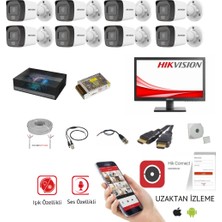 Hikvision 7/24 Renkli Mikrofonlu, Monitörlü 8'li Güvenlik Kamerası Seti - 1tb Essd