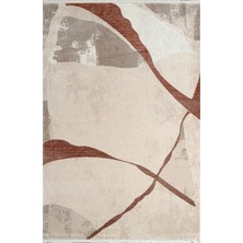Pierre Cardin Voyage KJ02B Krem Bordo Viskon Akrilik Yumuşak Dokulu Modern Halı