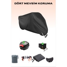Breen Tüm Modellere Uyumlu Siyah (XL) Beden Motosiklet Brandası, Arka Çanta ve Kilit Uyumlu, Güvenli, Su Geçirmez Dayanıklı Kumaş