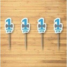 1 Yaş Mavi Papyonlu Kürdan 10'lu