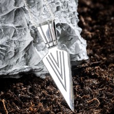 Ebrar Silver Gümüş Ok Ucu Kolye 925 Ayar Gümüş Ok Ucu Figürlü Erkek Kolye