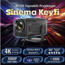 Torima HY320 Mini Siyah Taşınabilir Sinema Projektörü Ev Sineması Bluetooth Android Projeksiyon