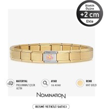 Nomination Italy Composable 18 Ayar Altın Hibiscus Çiçeği ve Çelik Bileklik Mat Gold