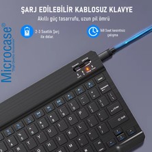 Microcase iPad 10.9 2022 10.nesil Tablet ile Uyumlu Bluetooth Türkçe Klavyeli Standlı Kılıf Pembe AL4824 Ithl