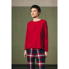 Kadın Pamuklu Uzun Kollu Pijama Üstü