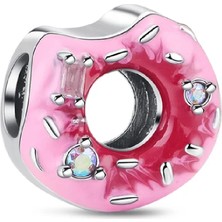 Fubena Taşlı Pembe Donut Charm