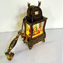 Need Nostaljik Telefon, Müzik Fonksiyonlu, LED Işıklı ve Hareketli Kar, Noel Baba'nın Gelişinin Gizemi, Bronz Kahverengi 32X17X8 cm