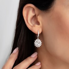 Usho Jewelry 925 Ayar Gümüş Pırlanta Modeli Italyan Zincir Şık Dia Takım, Kadın Takım