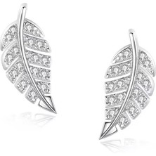 Brezza Lusso Jewelry Timeless Series Zarafet Yaprağı Kadın Gümüş Küpe