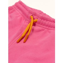 BEETLEBEEZ Kız Çocuk Pembe Eşofman Altı - Jogger (Turuncu Kordonlu)