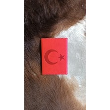 Efe Deri Dikişli Bayrak Baskı Araç Ruhsat Kılıfı Kabı Ruhsatlık Ruhsat Koruyucu