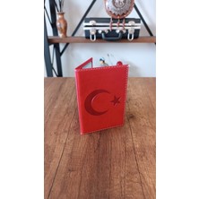 Efe Deri Dikişli Bayrak Baskı Araç Ruhsat Kılıfı Kabı Ruhsatlık Ruhsat Koruyucu