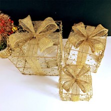 Parti Dükkanım Yılbaşı  Paketi Metal - Payetli Lüks Gold 3'lü Set