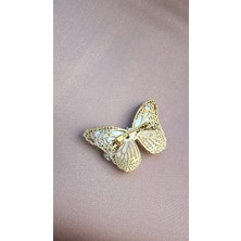 Tasarım Zirkon Inci Detay Renkli Kelebek Broş