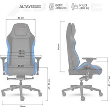 xDrive Altay Profesyonel Oyuncu Koltuğu Mavi/Gri/Siyah