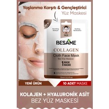 Besame Collagen Provitamin B5 Nem Bombası Kağıt Yüz Maskesi 10'lu Paket