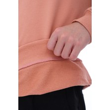 Zuzunga Oversize Unisex Basic Düz Yavruağzı Renk  Pamuk Sweatshirt (2-11 Yaş)