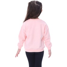 Zuzunga Basic Düz Renk Somon Fırçalı Yumuşak  Pamuk Sweatshirt