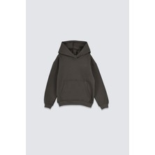 Zuzunga Basic Kapüşonlu Şardonlu Kanguru Cep Detaylı Çocuk Sweatshirt 3-12 Yaş