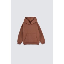 Zuzunga Basic Kapüşonlu Şardonlu Kanguru Cep Detaylı Çocuk Sweatshirt 3-12 Yaş