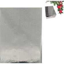 Roco Paper Co. Hologramlı Kuşe Hediye Paketleme Kağıdı, Metalik Mat Ambalaj Kağıdı, 2li, Gümüş, 70X100 cm
