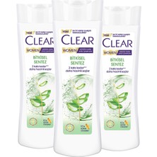 Clear Women Kepeğe Karşı Etkili Şampuan Bitkisel Sentez Aloe Vera & Çay Ağacı Yağı 350 ml x3