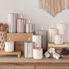 Macas Home Soil Cherry Kumaş Kaplamalı Silindir Kokusuz 3'lü Set Mum Soılchrrymum