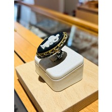 Antika Cameo Madalyon Gümüş Yüzük