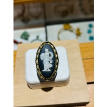 Antika Cameo Madalyon Gümüş Yüzük