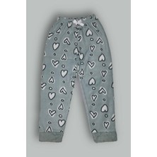 Gri Mor Tekstil Kız Çocuk Penguenli Göz Bantlı Peluş Polarlı Pijama Takımı
