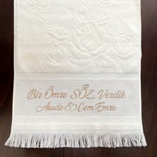 Sahra Çeyiz Nakış Kişiye Özel Isim Işlemeli Kadife Etamin Söz Havlusu